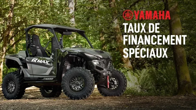 Taux de financement spéciaux sur les véhicules côte-à-côte Yamaha